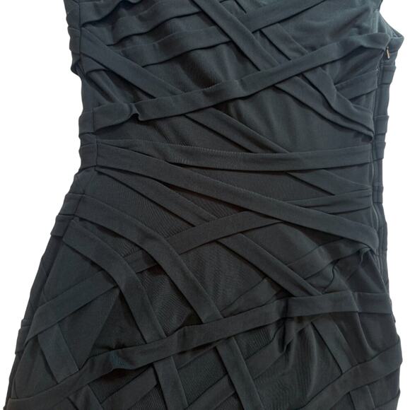 Tadashi Shoji Black Bandage Bodycon Sheath Cocktail Dress Size Small - Picture 9 of 16